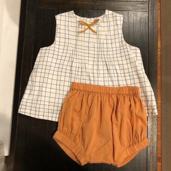 hallmark baby Other - Hallmark Baby Cotton Windowpane saffron short set